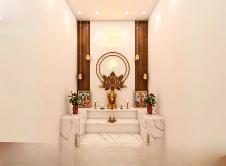 Geometric Modern Pooja Room Geometric Modern Pooja Room