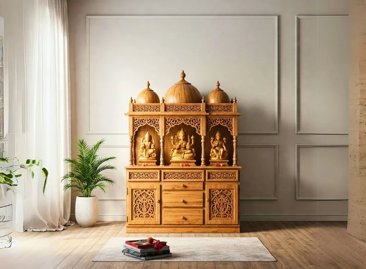 Wood Veneered Plywood Mandir Wood Veneered Plywood Mandir