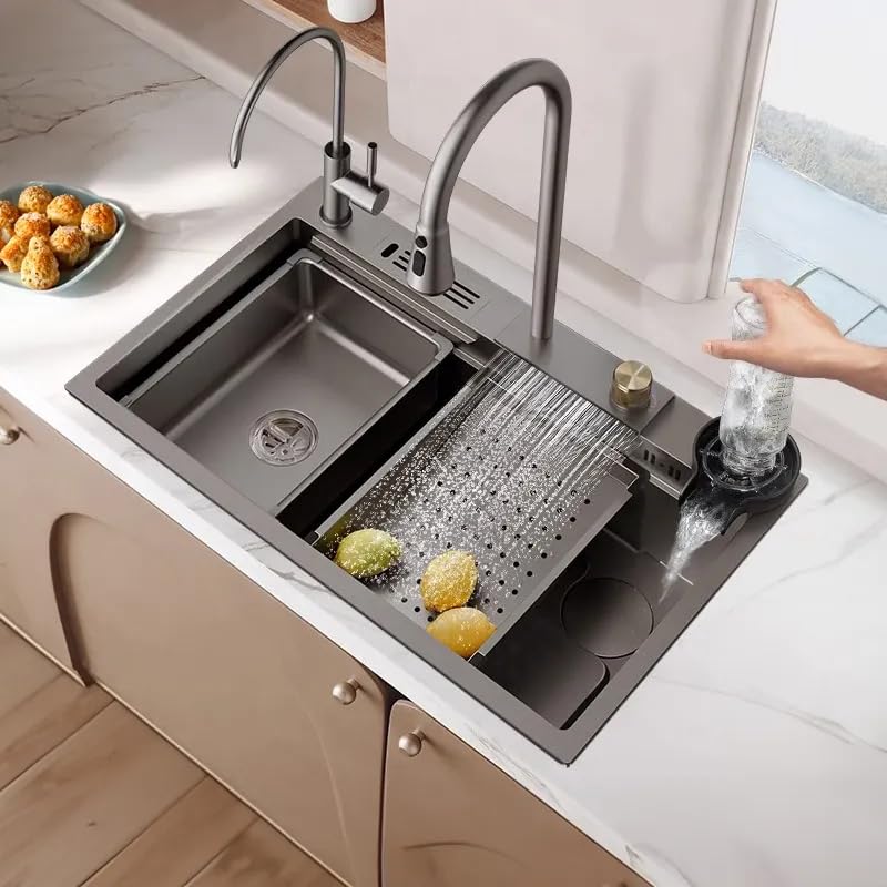 HAPPY HOMES 304 Grade 37X18X10 Kitchen Sink With Anti Scratch Honeycomb Design