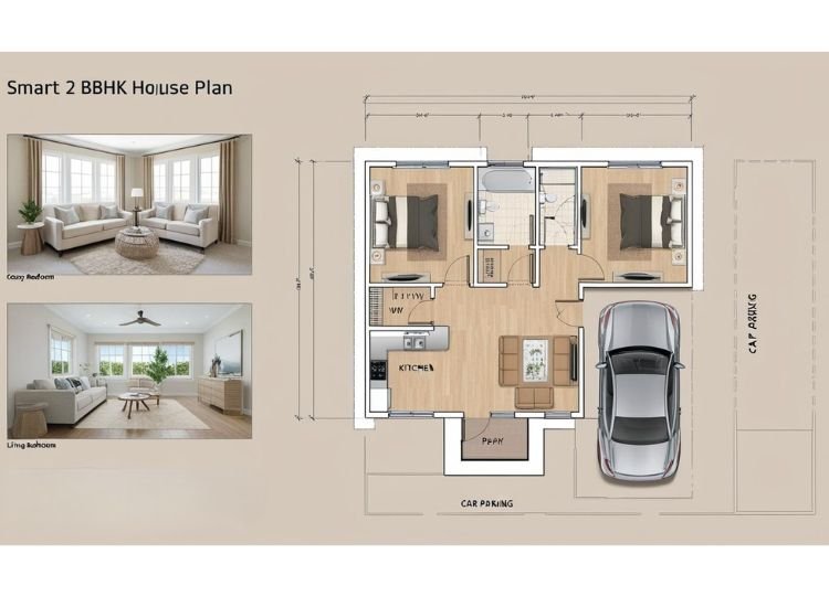 1. Why Do You Need Cost Efficient 2BHK Home 1 Illustration of a modern, cost-efficient 2BHK house plan layout showcasing smart space utilization and budget-friendly design elements.