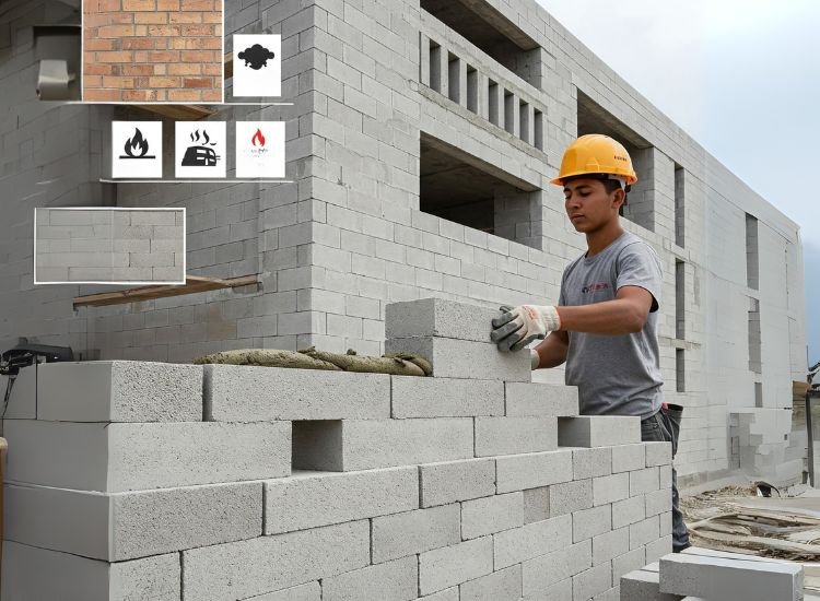 10. Sand Lime Bricks Smooth, well-finished sand-lime bricks offering excellent load-bearing capacity, ideal for strong and durable masonry work.