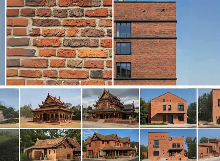 13. Classic vs. Contemporary Approaches Side-by-side comparison of classic and contemporary masonry techniques, showcasing the evolution of brickwork in construction styles.