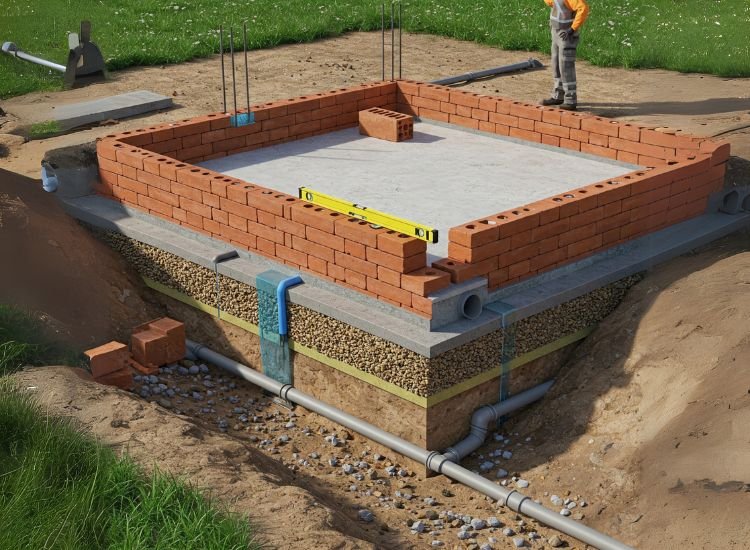 16. Establishing a Strong Foundation Building a solid foundation with quality masonry work, ensuring structural stability and durability for long-lasting construction.