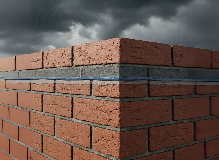 19. Environment Affect Bricks Brick masonry exposed to different weather conditions, showing how environmental factors like moisture and temperature can impact brick durability.