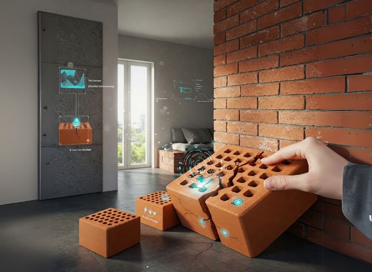 23. Smart Bricks Innovative smart bricks with embedded technology, revolutionizing construction by enhancing energy efficiency, durability, and smart home integration.