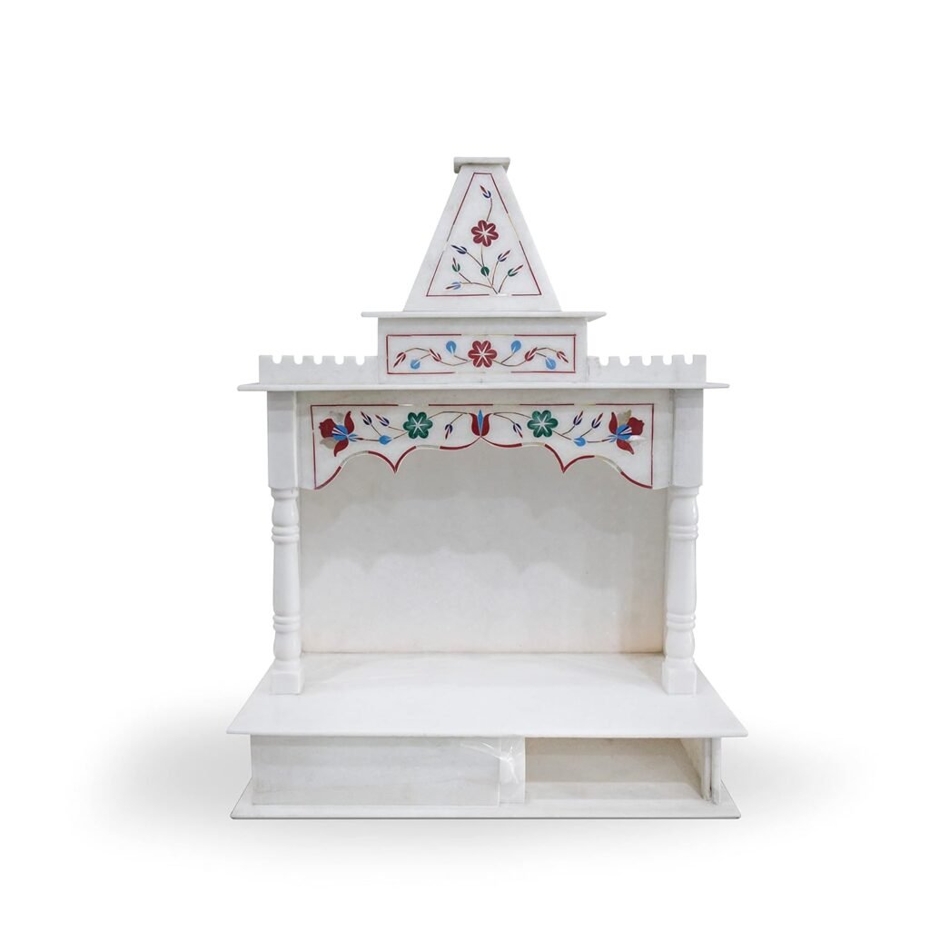 HANDICRAFT BAZAAR Marble Temple for Home | Marble Mandir