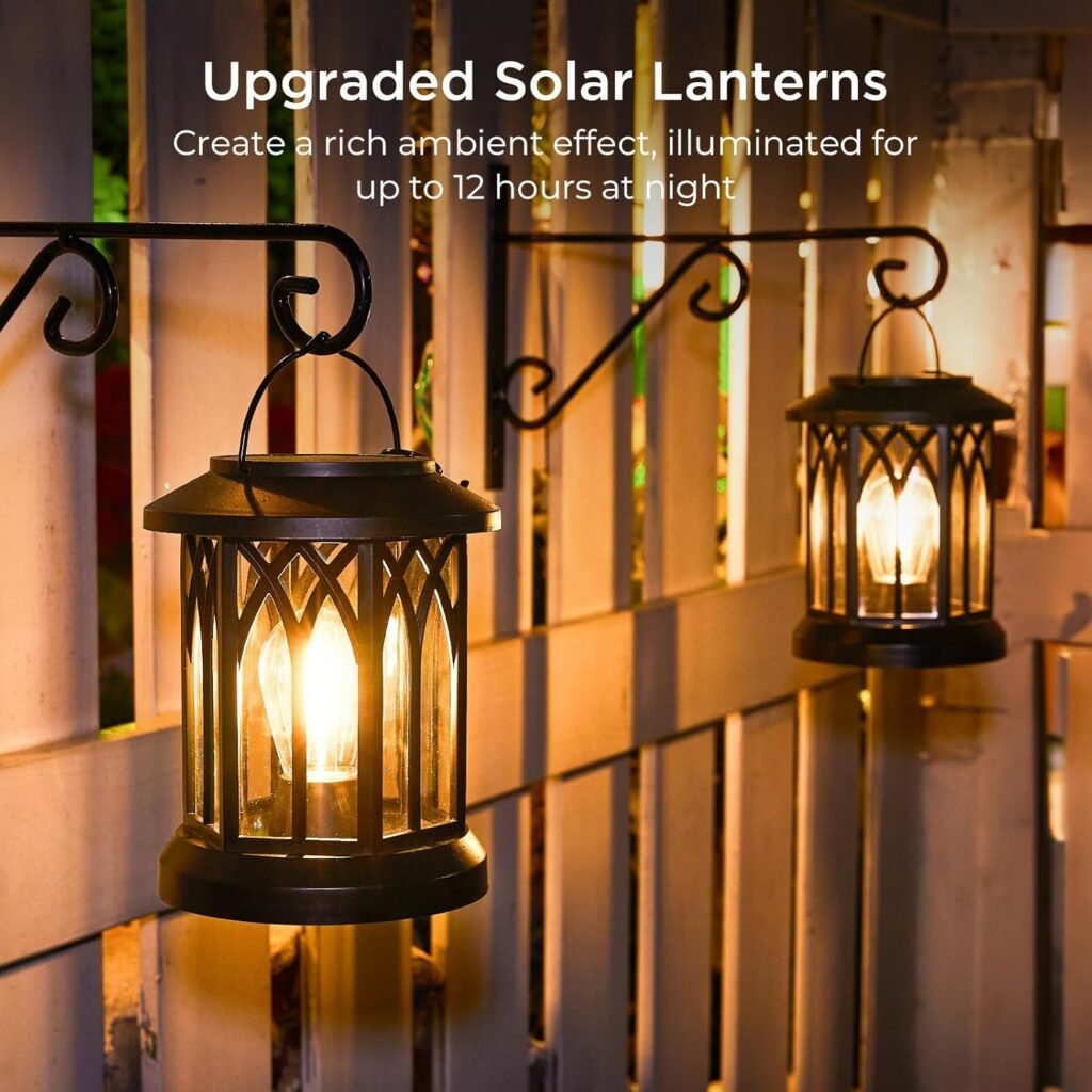 WdtPro Solar Lanterns Outdoor Waterproof, Upgraded Bright Hanging Solar Lights