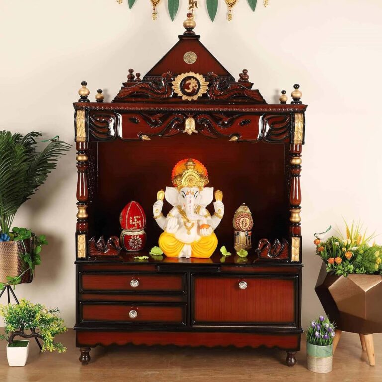 81JesNymJL. SL1500 DZYN Furnitures Divine Space Large Home Wooden Temple Pooja Big Size for Home
