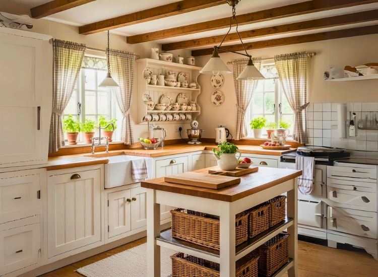 Cottage Style Kitchen Design Charming cottage-style kitchen featuring cozy kitchen design style with modular kitchen design and modern kitchen design ideas.