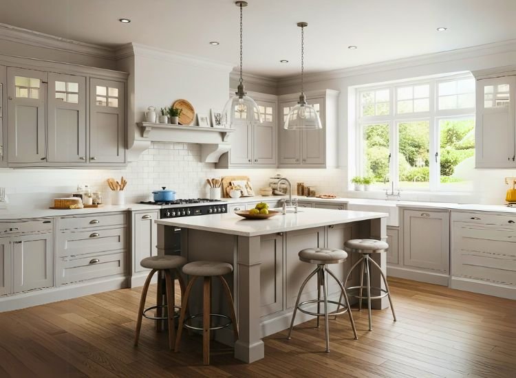 Transitional Kitchen Style "Transitional kitchen design blending modern kitchen design and traditional kitchen design styles for a versatile kitchen design idea."