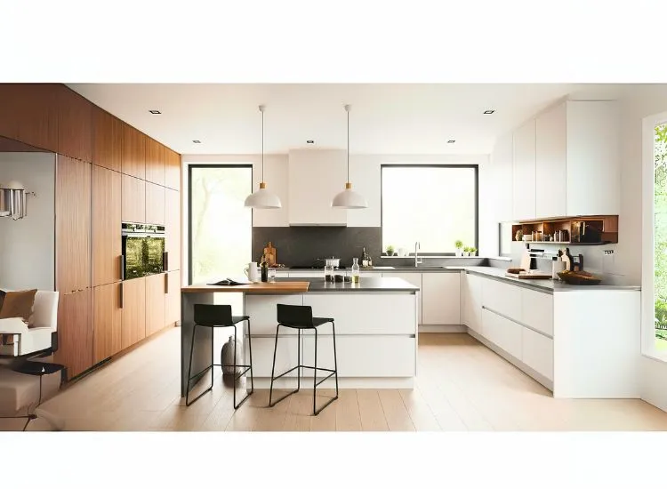 8. Island Modular Kitchen Modern island modular kitchen design with central island for prep and dining, blending style and functionality.
