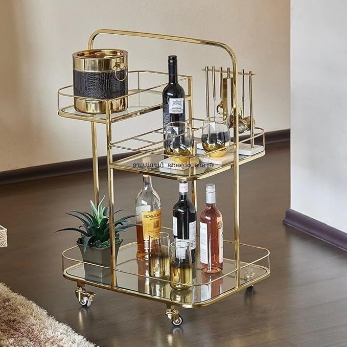 Rare Objects Stainless Steel 3 Tier Bar Trolley