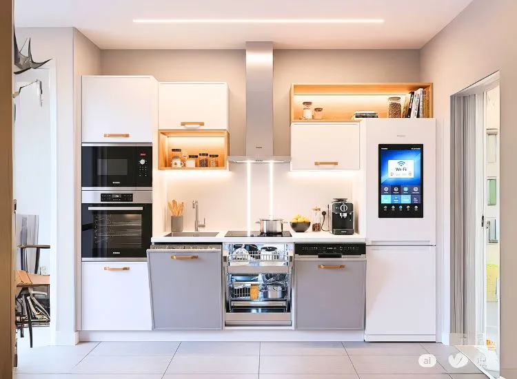 Appliances Integration And Latest Trend Appliances integration in modular kitchen design features latest trends for a seamless and modern kitchen look.