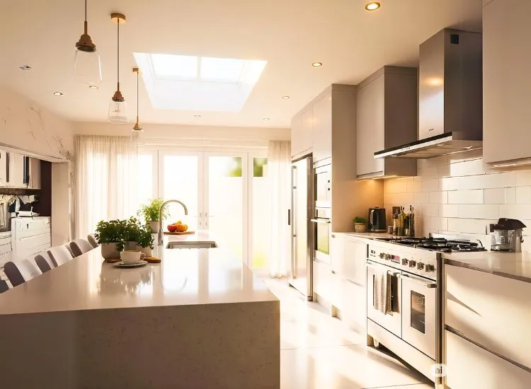 Natural Light For Kitchen Natural light integration in modular kitchen design enhances space with sunlight, creating a warm, inviting kitchen.