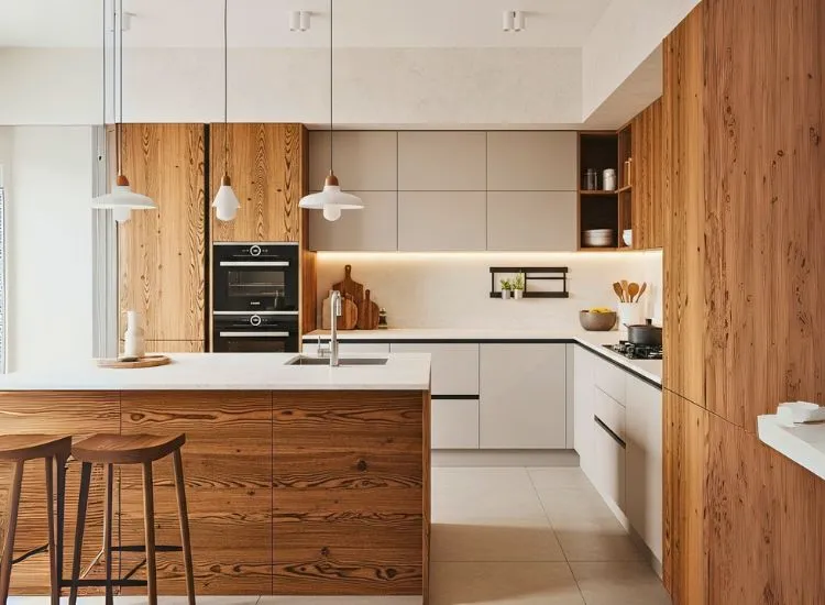 Warm Wood Tones with Neutrals Warm Wood Tones with Neutrals