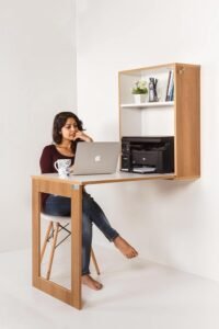 INVISIBLE BED Wall Mounted Folding Plywood Dining/Study Table for Home-Office