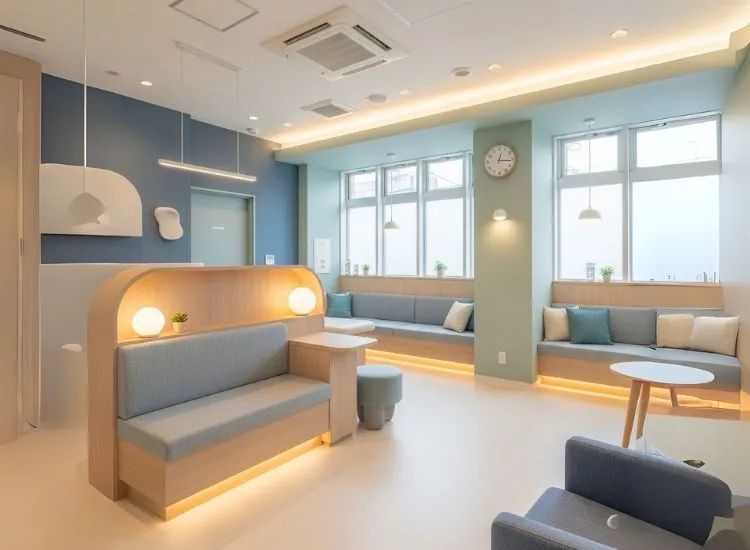 Interior Design For Clinic Spaces Interior design for clinic spaces using calming colors to enhance patient confidence and create a serene healing environment—an inspiring clinic design idea.