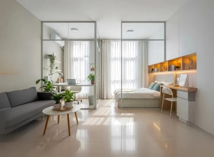 Natural Light Optimization in Studio Studio apartment studio filled with natural light — smart studio apartment interior ideas that enhance brightness and create an open feel.