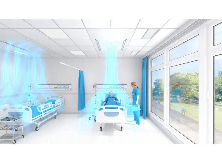 Smarter HVAC in Clinic Interior Designs Smarter HVAC solutions in clinic interior designs ensuring cleaner, safer air—essential clinic design ideas for a healthier environment.