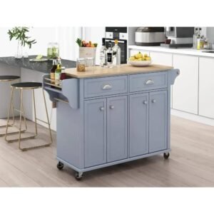 CARTNOVA‚Expandable Kitchen Island with Drop-Leaf Breakfast Bar