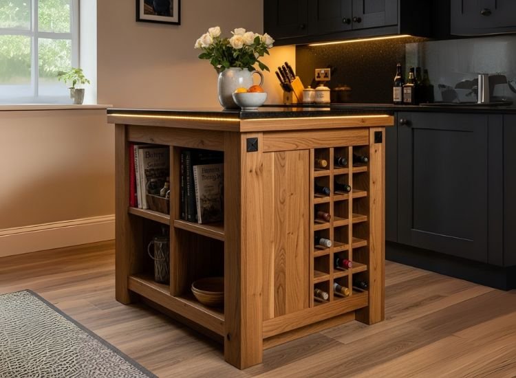 Idea 25 Butcher Block Island with Black Granite Butcher block island with black granite top highlighting textured contrast and refined small kitchen island ideas with stylish small kitchen island design.