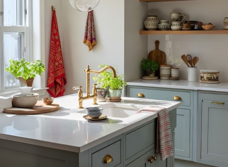 Idea 26 Island Placed Facing East with Prep Sink East-facing island with prep sink offering Vastu-aligned small kitchen island ideas and harmonious small kitchen island design for balanced living.