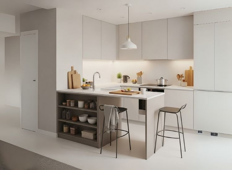 Think your kitchen is too small Smart small kitchen island design showcasing creative kitchen island ideas for small kitchens with space-saving functionality.